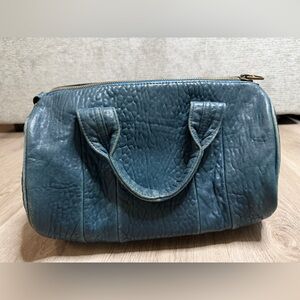 Alexander Wang Teal Blue Pebbled Leather Duffel Satchel